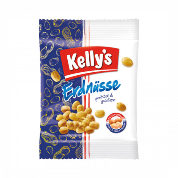 Kellys Erdnuesse geroestet gesalzen, Portionspackung Taschenpackung, 50g